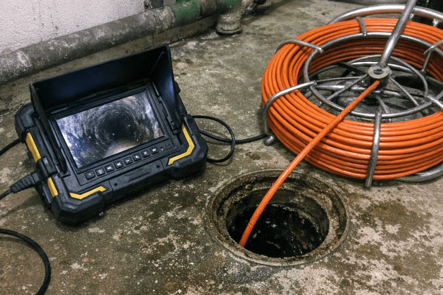 Kameraüberprüfung des Abwassersystems